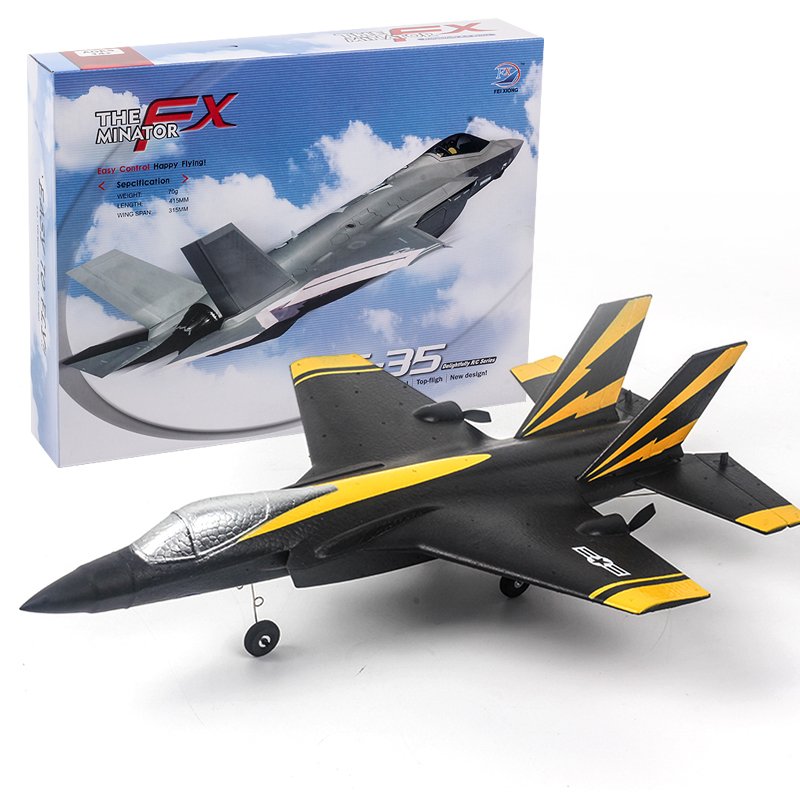 Rc Aircraft Fx935 Four-channel F35 Jet Electric Foam Airplane Toy black