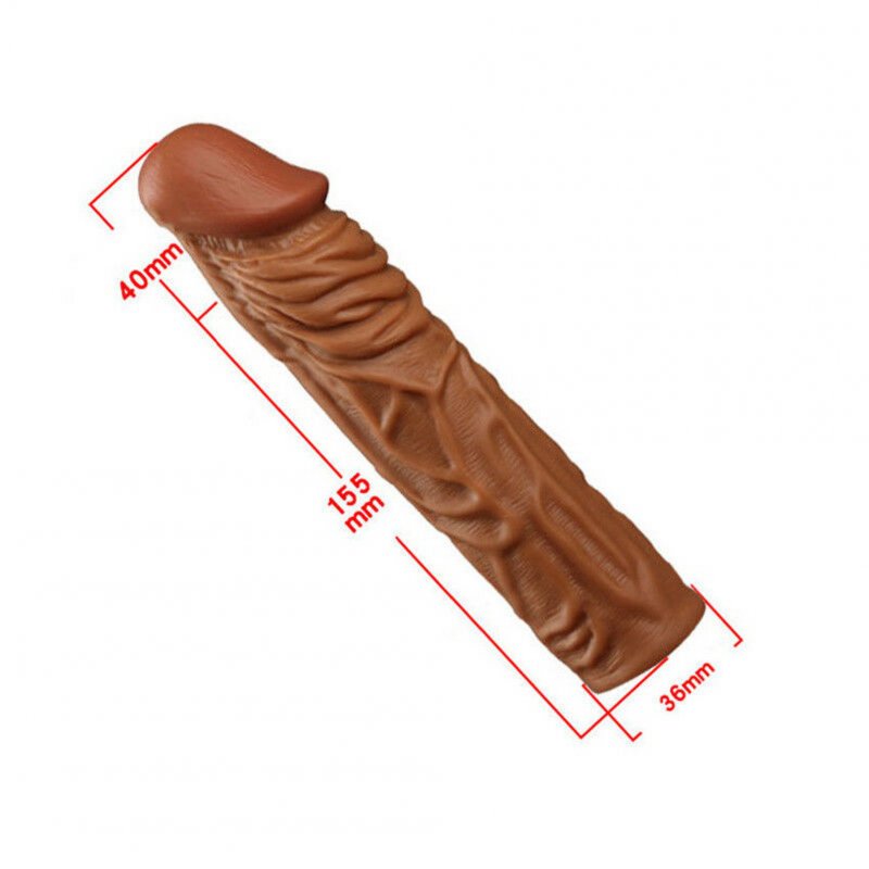 Realistic Condom Thick Cock Girth Enhancer Enlarger Penis Extender Growth Sleeve A