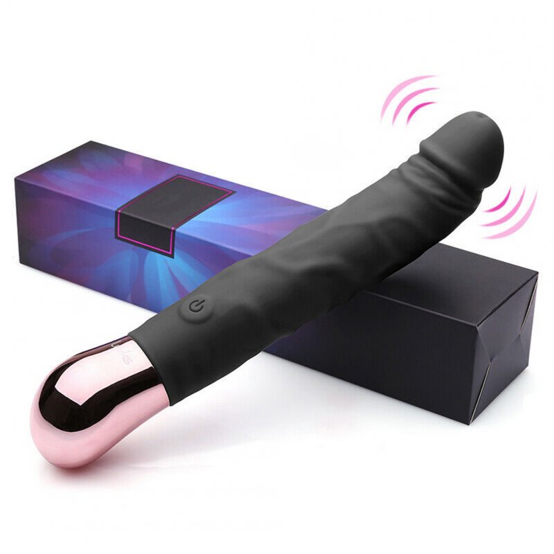Realistic Dildo Vibrator 10 Speed G Spot Clitoral Vaginal Massage Heating Soft Flexible Vibrator Sex Toy For Women black