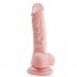 Realistic Ultra Soft Dildo with Flared Suction Cup Base Flexible Dildo with Curved Shaft Balls 8 6inches as shown