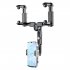Rearview Mirror Phone Holder Mount For Car Multi directional 360 degree Rotatable Retractable Navigation Bracket black