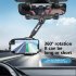 Rearview Mirror Phone Holder Mount For Car Multi directional 360 degree Rotatable Retractable Navigation Bracket black