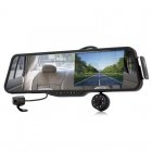 Rearview mirror with Front facing camera  5 Inch built in screen and wired rear camera to avoid parking accidents and record everything what is on the road