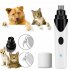 Rechargeable Automatic Pet Nail Grinder with USB Cable for Cats Dogs white