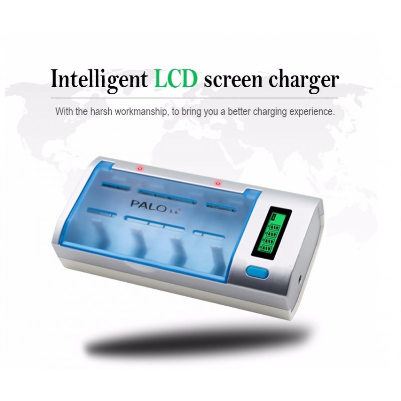 Rechargeable LCD Display Smart Screen Battery Charger for Ni-MH NI-CD AA/AAA/SC/C/D/9V Size Batteries UK plug