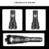 Rechargeable LED Flashlight 5 Modes Portable Waterproof Strong Light XHP70 LED Torch For Outdoor Camping Fishing 2800B P70 short