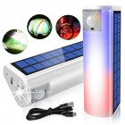 Rechargeable LED Waterproof Solar Flashlight Phone Charger Multifunction Travel Camping Light 020C flashlight charging treasure white case