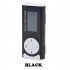 Rechargeable MP3 Lcd Screen Music Player With Headphones Led Light Support External Micro Tf Sd Card black