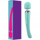 Rechargeable Personal Wand Massager Large Edition Wireless with 20 Vibration Patterns 8 Multi Speed Vibrator green