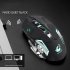 Rechargeable Wireless Silent LED Backlit Gaming Mouse USB Optical Mouse for PC white