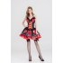 Red   Black Poker Alice In Wonderland Queen Of Hearts Costume Halloween Cosplay Adult Fancy Dress Party Sexy Carnival Costumes 8526 L