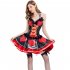 Red   Black Poker Alice In Wonderland Queen Of Hearts Costume Halloween Cosplay Adult Fancy Dress Party Sexy Carnival Costumes 8526 M