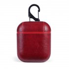 Red Genuine Leather Anti drop Shockproof Protective Case for Apple AirPod Earphone