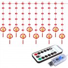 Red Lantern LED Lights With 8 Modes Chinese Characters Garland Curtain Lunar New Year Decoration Spring Festival Decoration USB flash version