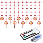 Red Lantern LED Lights With 8 Modes Chinese Characters Garland Curtain Lunar New Year Decoration Spring Festival Decoration USB remote control