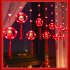 Red Lantern LED Lights With 8 Modes Chinese Characters Garland Curtain Lunar New Year Decoration Spring Festival Decoration USB remote control