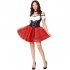 Red Mesh Skirt Stitching Fake Three piece Beer Suit 5  Spandex 95  Polyester Red Size L