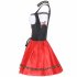 Red Mesh Skirt Stitching Fake Three piece Beer Suit 5  Spandex 95  Polyester Red Size L