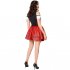 Red Mesh Skirt Stitching Fake Three piece Beer Suit 5  Spandex 95  Polyester Red Size L
