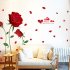 Red Rose Pattern Wall Decal Mural Removable Flowers Sticker Art for Valentine s Day DIY Home Decor