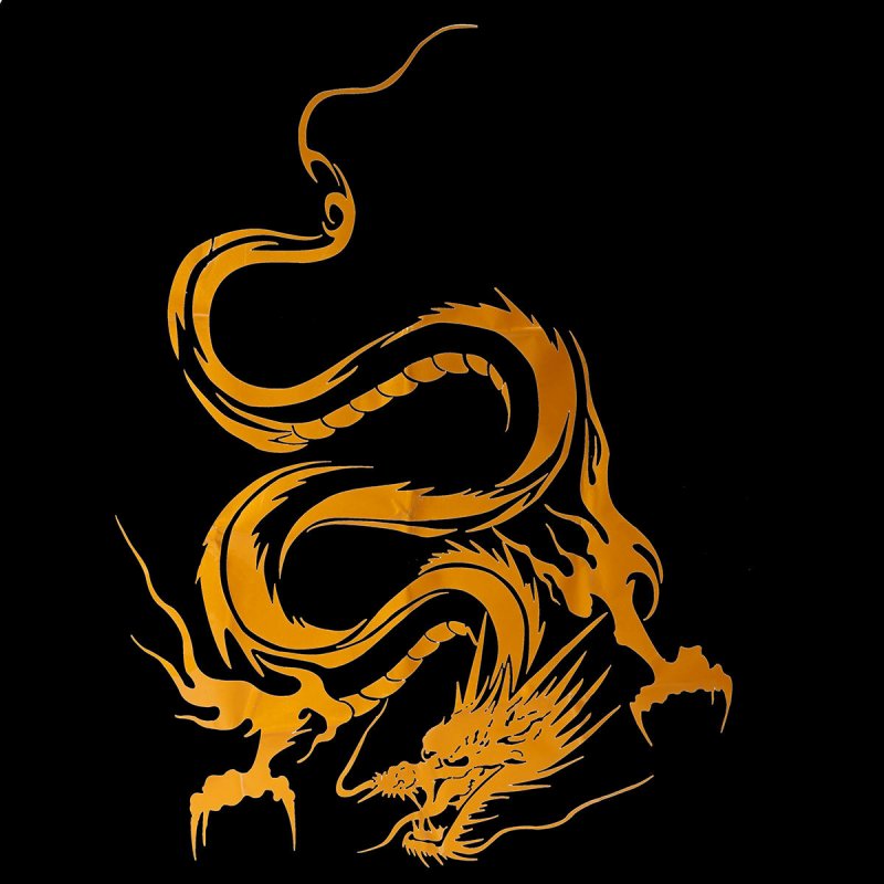 Reflective Dragon Totem Scratching Decals Car Stickers Full Body Car Head Styling Sticker yellow