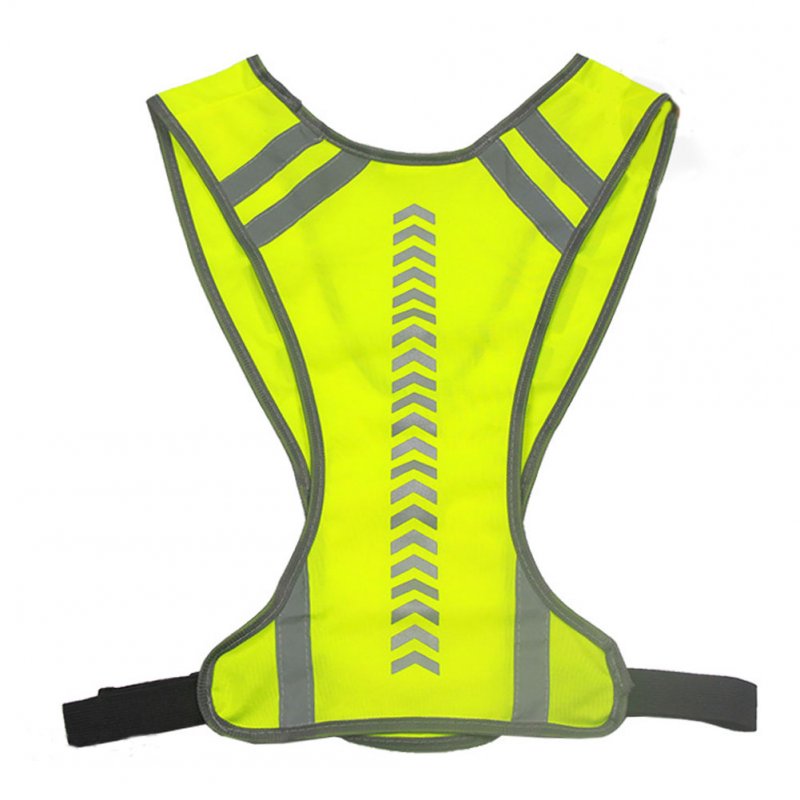 Reflective Vest Reflective Stripes Safety Vest Night Cycling Running Jogging Safety Jacket Fluorescent yellow