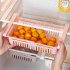 Refrigerator Pull out Storage  Box Kitchen Storage Shelf Holder Kitchen Accessories Apricot