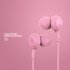 Remax Music Headphones In ear Wire controlled Headset 3 5mm Plug Hands free Calling Ergonomic Earphones pink