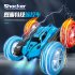 Remote Control Car 2 4ghz Electric Double Sided 360   Rolling Rotating Stunt RC Car with Headlights Green
