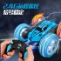 Remote Control Car 2 4ghz Electric Double Sided 360   Rolling Rotating Stunt RC Car with Headlights Blue