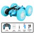 Remote Control Car 2 4ghz Electric Double Sided 360   Rolling Rotating Stunt RC Car with Headlights Blue