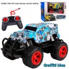 Remote Control Car 4CH Remote Control Off-road Vehicle Model Toys Birthday Gifts For Boys Girls Aged 3+ graffiti blue