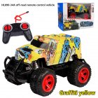 Remote Control Car 4CH Remote Control Off-road Vehicle Model Toys Birthday Gifts For Boys Girls Aged 3+ graffiti yellow