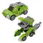 Remote Control Car Deformation Automatic Transform  with Light and Music Toy Car for Children Gift green