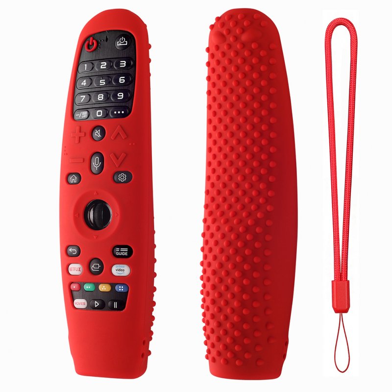 Remote Control Case Soft Silicone Protective Cover Compatible For LG Smart TV AN-MR650A600 20GA 19BA red
