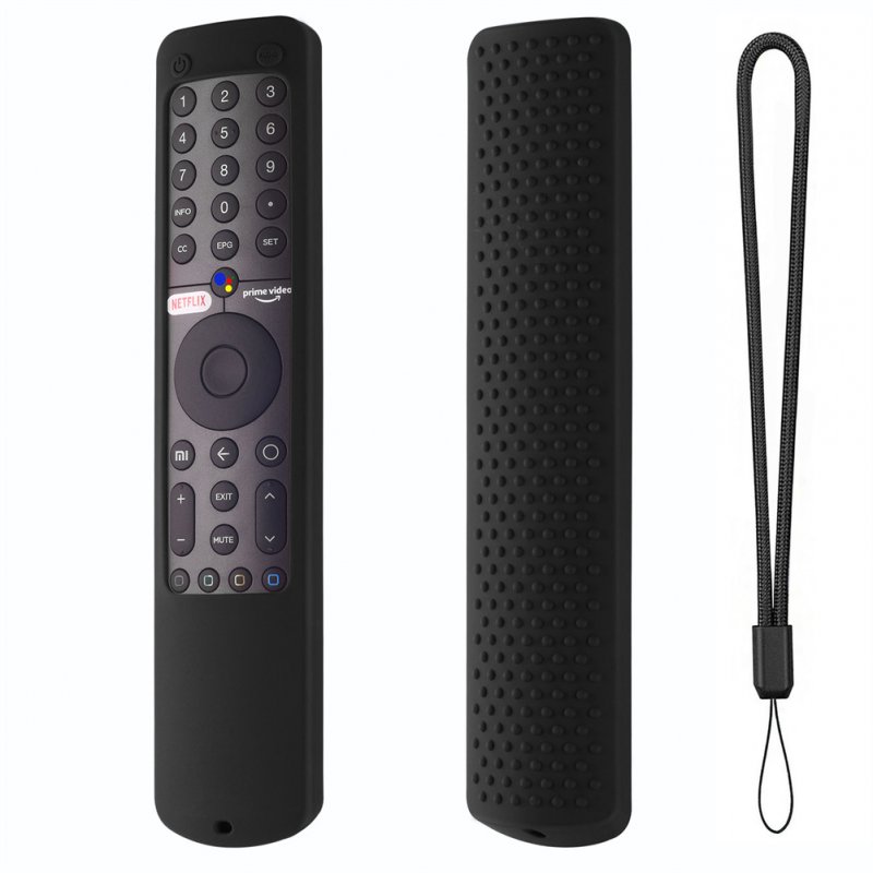 Remote Control Case Soft Shock-proof Scratch-proof Silicone Protective Cover Compatible For Xiaomi Xmpm-19 Remote black