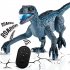 Remote  Control  Dinosaur  Toy Simulation Electric Realistic Velociraptor Light Sound Walking Pets Robot Blue