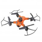 Remote Control Drone 4k Aerial Photography Dual Lens Four sided Obstacle Avoidance Folding Aircraft Orange 2 Batteries