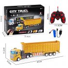 Remote Control Dump Truck With Light Flat Head Container Truck DIY Assembly Engineering Vehicle Model For Boys Girls Birthday Gifts f