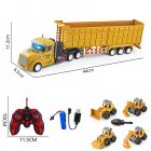 Remote Control Dump Truck With Light Flat Head Container Truck DIY Assembly Engineering Vehicle Model For Boys Girls Birthday Gifts b
