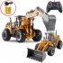 Remote Control Engineering Car With Lights Usb Rechargeable Excavator Bulldozer Children Model Car Toy bulldozer