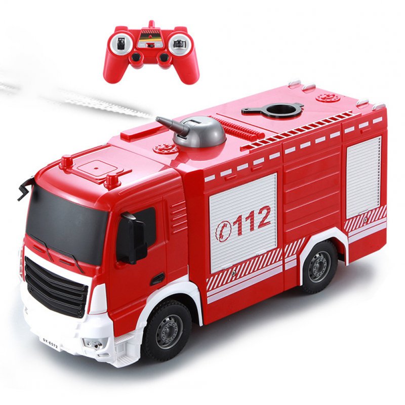 Remote  Control  Fire  Truck  Toys Cloud Ladder Lift Fire Fighting Sprinkler 2.4ghz Wireless Engineering Vehicle For Boys Children RC fire truck [one key water s