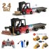 Remote Control Forklift With Carrier Slab RC Construction Engineering Vehicle Model With Music Light Spray For Boys Girls Birthday Gifts 8014D lithium battery c