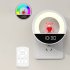 Remote Control LED Night Light 3 Lighting Colors 10 Brightness Level Dimmable Night Light Bathroom Clock Rechargeable And Plug in Multi functional Bedside Lamp 