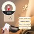 Remote Control LED Night Light 3 Lighting Colors 10 Brightness Level Dimmable Night Light Bathroom Clock Rechargeable And Plug in Multi functional Bedside Lamp 