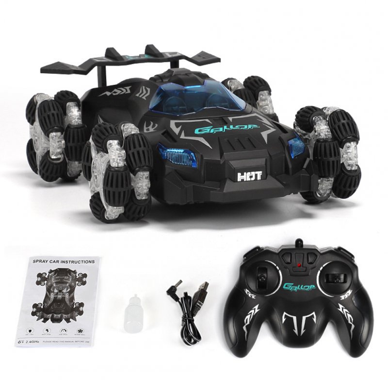 Remote Control Spray Racing Car Electric Stunt Drift Racing Car Toy For Kids Holiday Birthday Gifts black