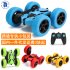 Remote Control Stunt Car Four Wheel Drive Double Side Crawling Deformation Rollover Car Children Charging Toy yellow