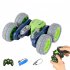 Remote Control Stunt Car Double Sided 360   Rotating Tumbling Twisting Car With Light Music 2 4G Rechargeable RC Car For Boys Gifts green