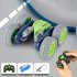 Remote Control Stunt Car Double Sided 360   Rotating Tumbling Twisting Car With Light Music 2 4G Rechargeable RC Car For Boys Gifts green