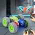 Remote Control Stunt Car Double Sided 360   Rotating Tumbling Twisting Car With Light Music 2 4G Rechargeable RC Car For Boys Gifts green